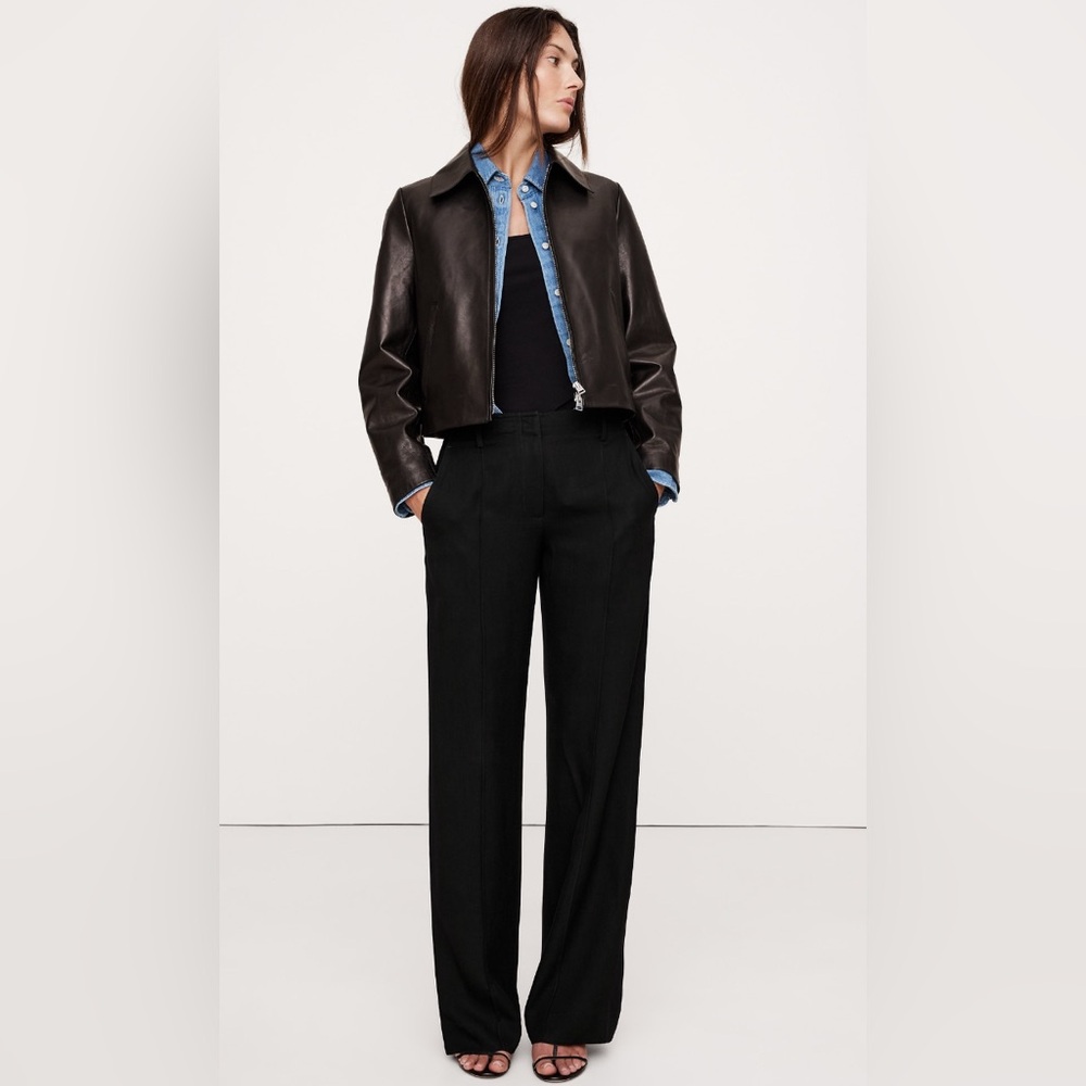 BANANA REPUBLIC MID-RISE WIDE-LEG DRAPEY TWILL PANT